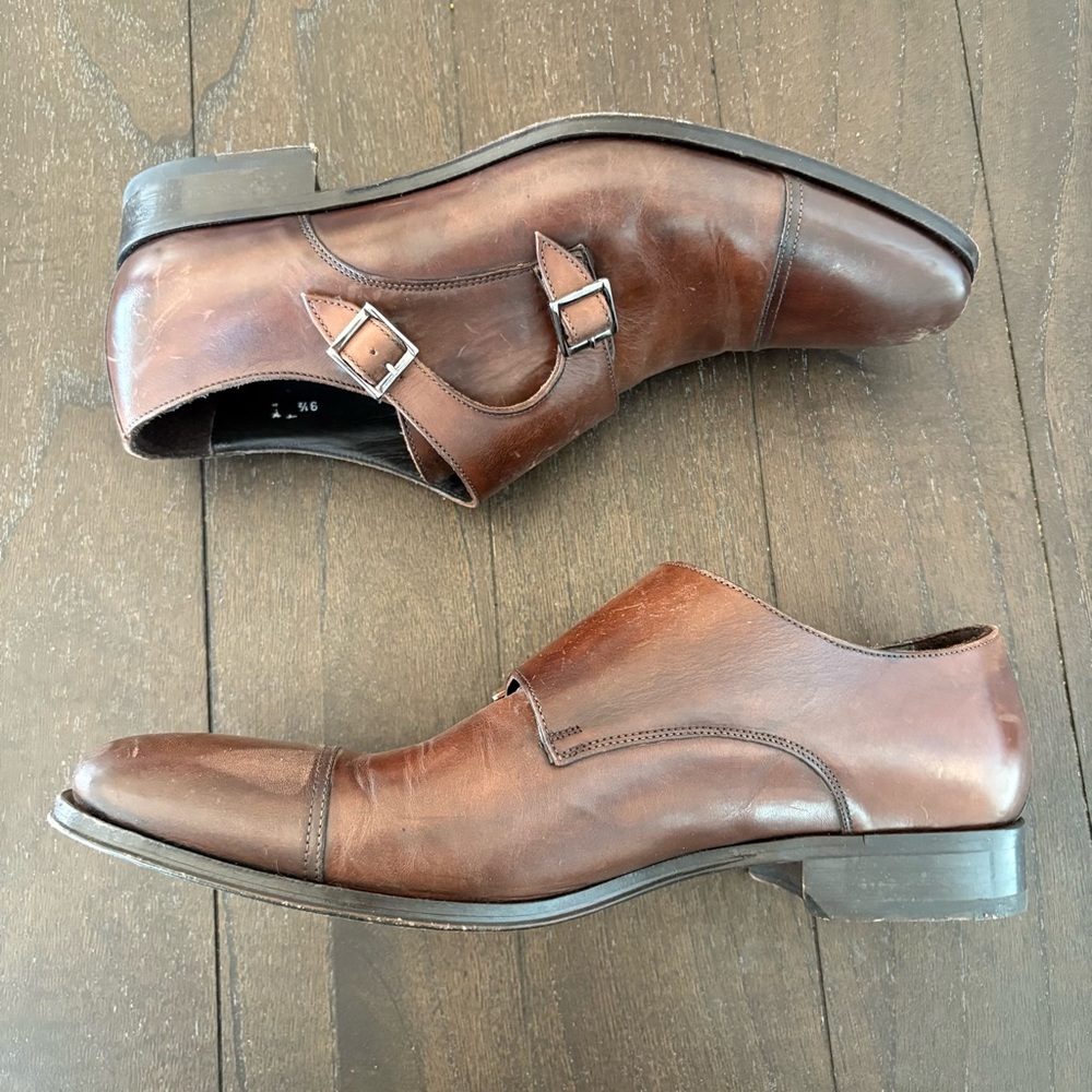 To Boot New York Grant Brown Calf Double Monkstrap Shoes‎ Brown Size 9.5